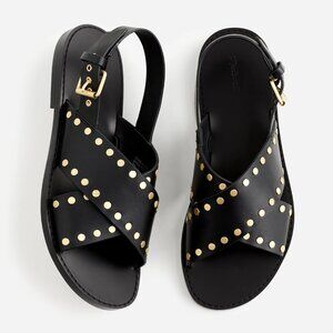 Madewell The Tuley Crossover Sandal in True Black, Size 9